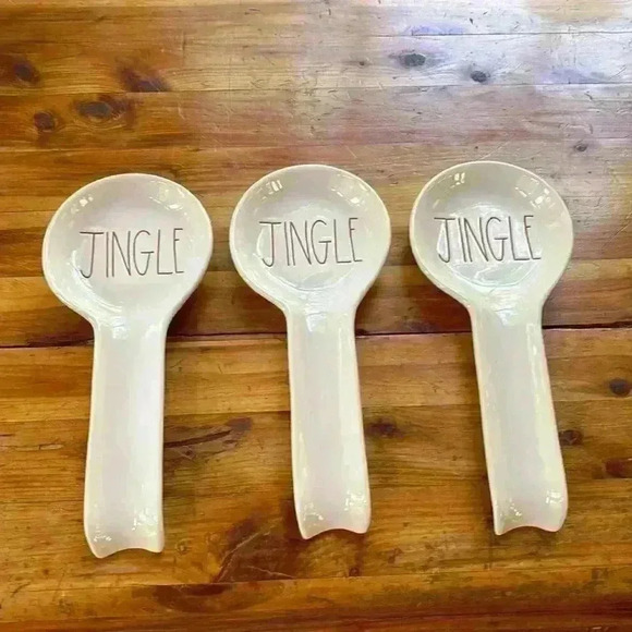 3 Rae Dunn Spoon Rest JINGLE Great For Christmas/Holiday Season - Picture 5 of 5